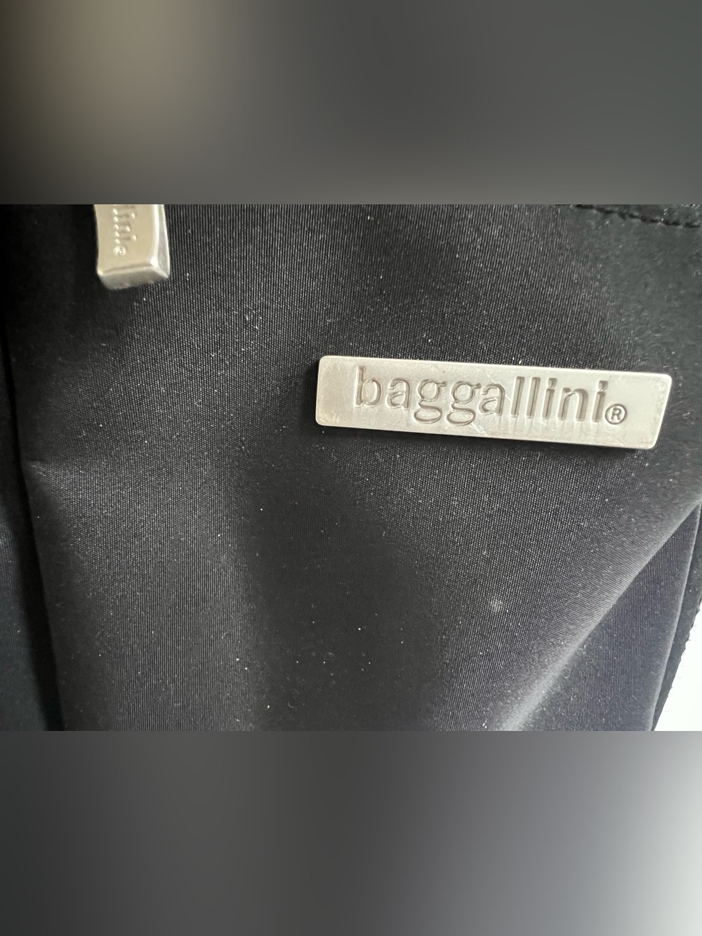 Baggallini Black Travel Tote with Silver Logo Plate